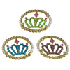 Rhinestone Zinc Alloy Ornaments, Flat Oval, gold color plated, flat back & with rhinestone 