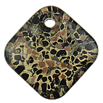 Moldeal Colgantes de cristal de Murano, Rombo, moldeado, arena dorada, 50x10mm, agujero:aproximado 5.5mm, Vendido por UD