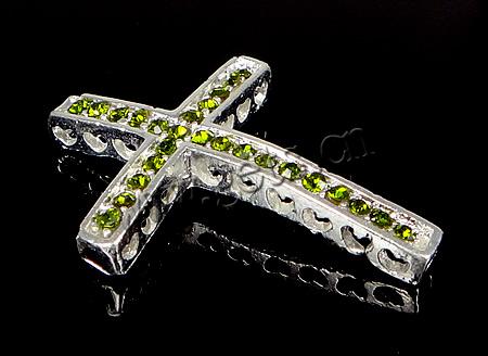 Rhinestone Zinc Alloy Connector, Cross, plated, Customized & with rhinestone, more colors for choice, 25.5x35x4mm, Hole:Approx 1.5mm, Sold By PC