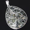 Gemstone Jewelry Pendant, with Brass, Teardrop, platinum color plated Approx 