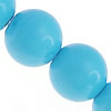 Synthetische Türkis Perlen, rund, blau, Bohrung:ca. 1~1.2mm, Länge:16 ZollInch, verkauft von Strang