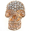 Rhinestone Zinc Alloy Beads, Skull, plated Approx 2mm 