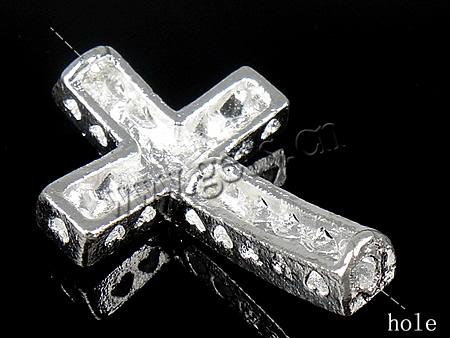 Rhinestone Zinc Alloy Connector, Cross, plated, Customized & with rhinestone, more colors for choice, 27x39x5mm, Hole:Approx 2.5mm, Sold By PC