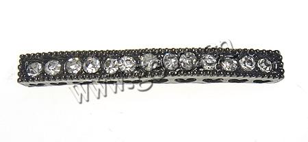 Zinklegierung Schmuckverbinder Stange, Rechteck, plattiert, Kundenindividuell & mit Strass, keine, 38x4.5x4.5mm, Bohrung:ca. 1.5mm, verkauft von PC