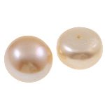 Half Drilled Cultured Freshwater Pearl Beads, Button, natural, half-drilled, pink, Grade AAA, 13-14mm Approx 0.8mm 