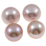 Perles nacres de culture d'eau douce demi percées , perle d'eau douce cultivée, bouton, naturel, semi-foré, violet clair, grade AAA, 13-14mm Environ 0.8mm Vendu par lot
