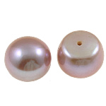 Half Drilled Cultured Freshwater Pearl Beads, Button, natural, half-drilled, light purple, Grade AAA, 12-13mm Approx 0.8mm 