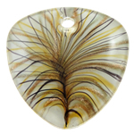 Collar de la joyería de cristal de Murano, arena dorada y lámina de plata, 53x53x8mm, longitud:17 Inch, Vendido por Sarta