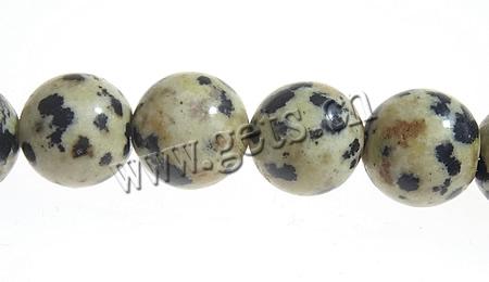 Perles dalmatiens, Dalmate, Rond, multiple tailles pour le choix, Longueur:15 pouce, Vendu par brin