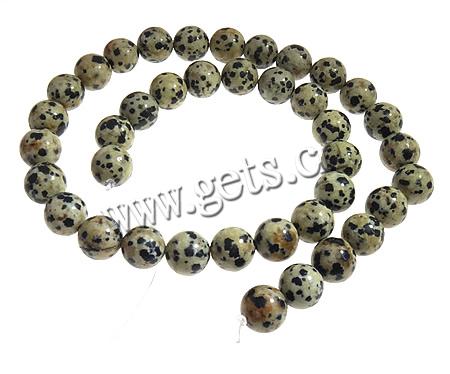 Perles dalmatiens, Dalmate, Rond, multiple tailles pour le choix, Longueur:15 pouce, Vendu par brin