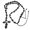 Woven Ball ожерелья моды, Нейлоновый шнурок, с Кристаллы & цинковый сплав, Другое покрытие, регулируемый & граненый & со стразами, 9-11mm, длина:Приблизительно 26-37 дюймовый, продается Strand