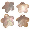 Natural Freshwater Shell Pendants, Flower, 33-35x33-34x1-1.5mm Approx 3mm 