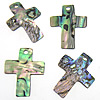 Abalone Shell Pendants, Cross, New Zealand imported, 27-28x35-37x1-2.5mm Approx 3mm 
