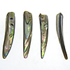 Abalone Muschel Anhänger, Seeohr Muschel, Horn, von Neuseeland importieren, 7-8x38-41x3.5-7.5mm, Bohrung:ca. 1mm, verkauft von PC