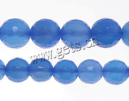 Abalorios de Ágata Azul, Esférico, más tamaños para la opción & facetas, agujero:aproximado 1.5mm, longitud:aproximado 15.5 Inch, Vendido por Sarta