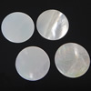 White Shell Cabochon, Flat Round, flat back, white, 10.5-11.5x10.5-11.5x1-1.5mm 