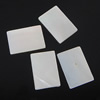 White Shell Cabochon, Rectangle, flat back, 7-7.5x10.5-11x1-1.5mm 