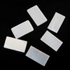 White Shell Cabochon, Rectangle, flat back, white, 3-3.2x5.5-6x0.4-0.6mm 