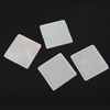 White Shell Cabochon, Square, flat back, white, 8-8.5x8-8.5x0.8-1mm 