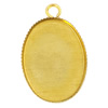 Brass Pendant Cabochon Setting, Flat Oval, plated Approx 2mm, Inner Approx 