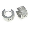 Men Earring, Stainless Steel, with Rhinestone Clay Pave, Donut, plated, for man [
