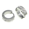 Stainless Steel Huggie Hoop Earring, with Rhinestone Clay Pave, Donut, for man 