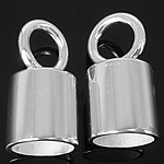 Sterling Silver End Caps, 925 Sterling Silver, Tube, plated Approx 6.5mm 