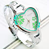 Bangle Watch, Zinc Alloy, Heart, platinum color plated, for woman & enamel 12mm 