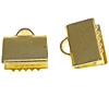 Brass Ribbon Crimp End, Rectangle, plated Approx 1.5mm 