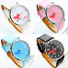 Bracelets de montre pour femmes, cuir, avec cadran en alliage de zinc, Rond, plus de couleurs à choisir, 40mm, 18mm Environ 9 pouce, Vendu par PC