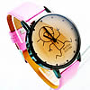 Bracelets de montre pour femmes, cuir, avec cadran en alliage de zinc, Rond, rose, 40mm, 18mm Environ 9 pouce, Vendu par PC