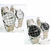 Paar Uhrenarmbänder, Zinklegierung, mit Glas, Platinfarbe platiniert, für paar, keine, 29mm, 40mm; 14-18mm, Länge:ca. 7.8 ZollInch, ca.  8.6 ZollInch, 2PCs/Paar, verkauft von Paar