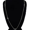 Cubic Zirconia Sterling Silver Necklace, 925 Sterling Silver, plated, with cubic zirconia 1.2mm Approx 20 Inch 