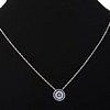 Cubic Zirconia Sterling Silver Necklace, 925 Sterling Silver, Flat Round, plated, with cubic zirconia 1.2mm Approx 18 Inch 