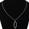 Cubic Zirconia Sterling Silver Necklace, 925 Sterling Silver, Horse Eye, plated, with cubic zirconia 1.2mm Approx 18 Inch 