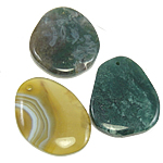 Mixed Agate Pendants, mixed colors, 34-60mm Approx 2.5mm 
