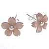 Freshwater Shell Earring, 925 Sterling Silver, with Pink Shell, Flower, pink 