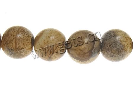 Landschafts-Jaspis Perlen, Bild Jaspis, rund, Weitere Größen für Wahl & importiert, Länge:15 ZollInch, verkauft von Strang