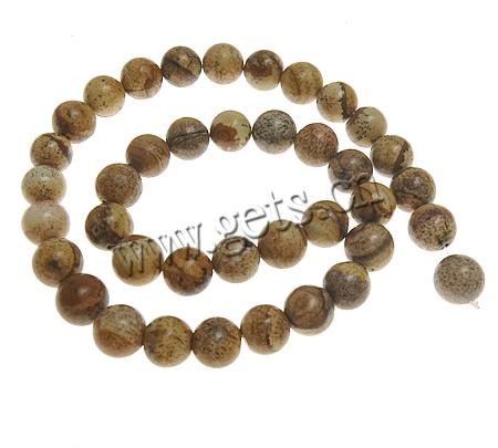 Landschafts-Jaspis Perlen, Bild Jaspis, rund, Weitere Größen für Wahl & importiert, Länge:15 ZollInch, verkauft von Strang