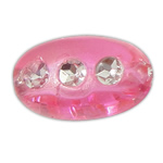 Silber Accent Kunststoff Perlen, oval, plattiert, Silberdruck, keine, 6x9x4mm, Bohrung:ca. 1mm, ca. 3400PCs/Tasche, verkauft von Tasche