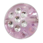 Silber Accent Kunststoff Perlen, flache Runde, plattiert, Silberdruck, keine, 10x4mm, Bohrung:ca. 1mm, 1980PCs/Tasche, verkauft von Tasche