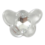 Silber Accent Kunststoff Perlen, Schmetterling, plattiert, Silberdruck, keine, 8x6x5mm, Bohrung:ca. 1mm, 4350PCs/Tasche, verkauft von Tasche