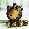 Ожереловые наручные часы, цинковый сплав, Кошка, Покрытие под бронзу старую, со стразами длина:Приблизительно 31 дюймовый, продается Strand