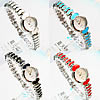 Мода Часы браслет, цинковый сплав, с Стеклянный, Платиновое покрытие платиновым цвет, Женский & эмаль, Много цветов для выбора, 21mm, 9mm, длина:Приблизительно 7.6 дюймовый, продается PC
