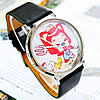Bracelets de montre pour femmes, cuir, avec cadran en alliage de zinc, Rond, noire, 40mm, 18mm Environ 9 pouce, Vendu par PC
