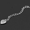 Brass Extender Chain, with zinc alloy pendant, plated, silver color, 75mm 