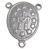 Stainless Steel Charm Connector, Flat Oval, with star pattern & 2/1 loop, original color Approx 1.5mm 