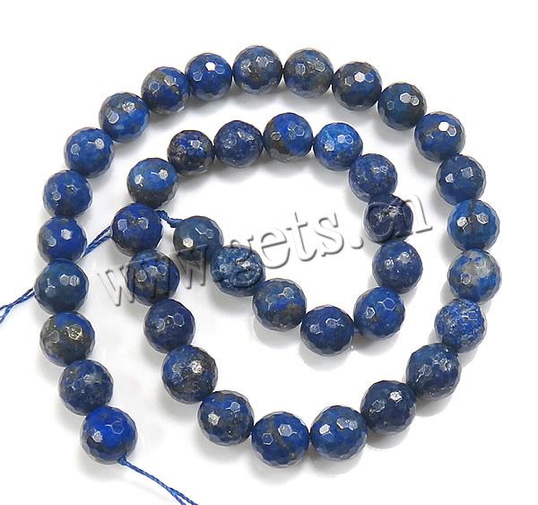 Perles de pierre lasurite naturelles, lapis lazuli naturel, Rond, multiple tailles pour le choix & facettes, Trou:Environ 1mm, Longueur:Environ 15 pouce, Vendu par brin