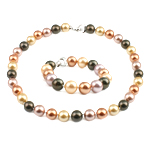 South Sea Shell Jewelry Sets, bracelet & necklace, brass clasp .5 Inch,  7.5 Inch 