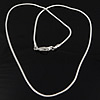 Messing Kabel-Verbindungs-Halsketten-Kette, Schlange, plattiert, hohl, keine, frei von Kadmium, 3.2mm, Länge:18 ZollInch, verkauft von Strang